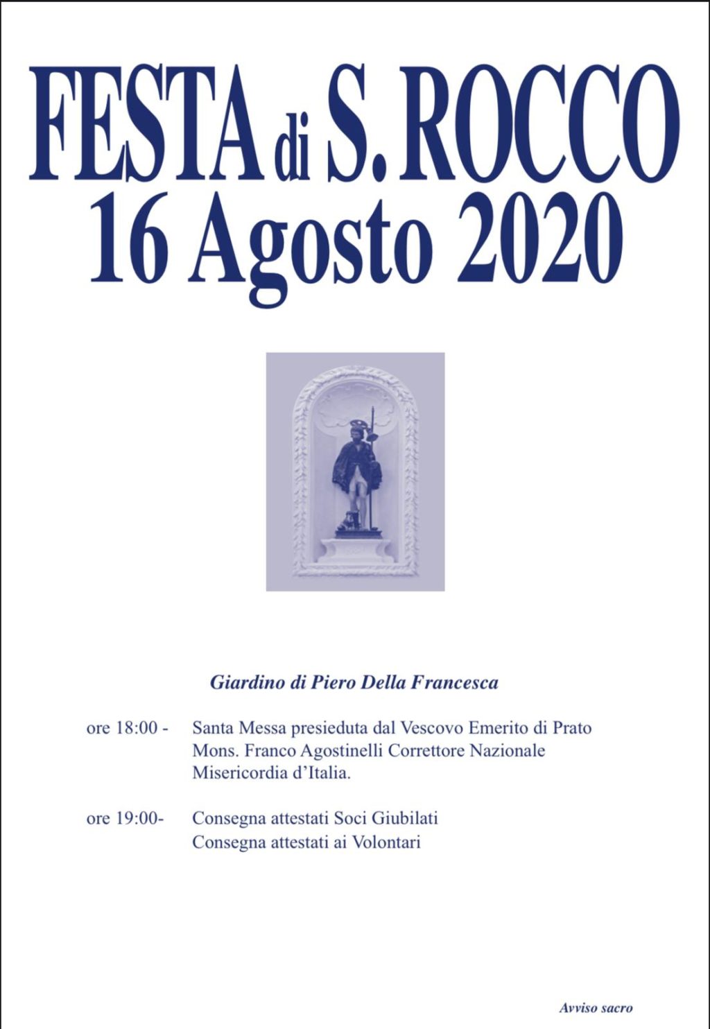 Festa S.Rocco 16 agosto 2020